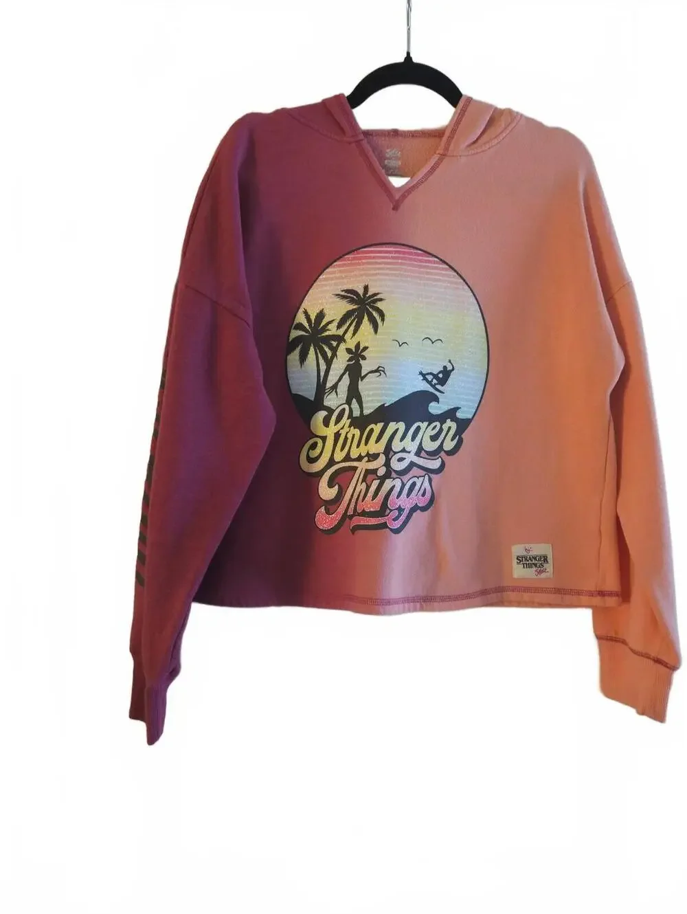 Justice x Stranger Things Ombre Graphic Hoodie Sweatshirt-Girls Size XL (16-18)